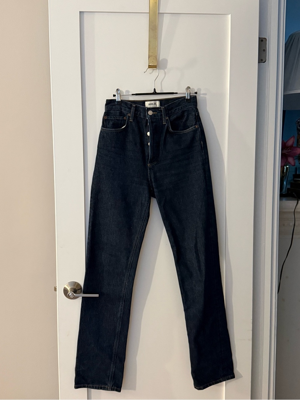 AGOLDE Dark Wash Straight Jeans